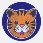 Vintage Tiger Round Sticker