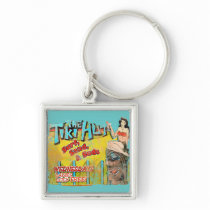 Vintage Tiki Hut Funny Keychain