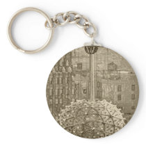 VINTAGE TIME SQUARE KEYCHAIN