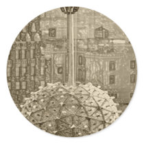 VINTAGE TIME SQUARE ROUND STICKER