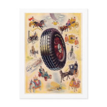Vintage Tire Ad - Dunlp Tires postcards by vintagegiftmall Vintage Tire Ad - Dunlp Tires postcards
