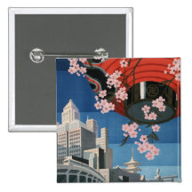 Vintage Tokyo travel Button