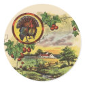 Vintage Tom Turkey Farm Thanksgiving Stickers