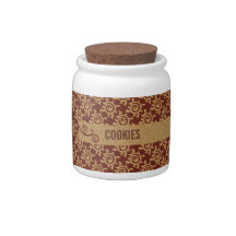 Vintage Tones Floral Pattern Candy Jar