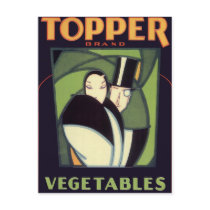 Vintage Topper Vegetable Label postcards by YesterdayCafe Vintage Topper Vegetable Label postcards