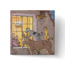 Vintage Town Musicians of Bremen by Hauman Pinback Buttons