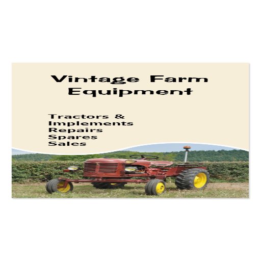 Vintage tractor business card Zazzle