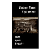 Vintage tractor business card