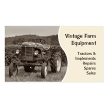 Vintage tractor business card