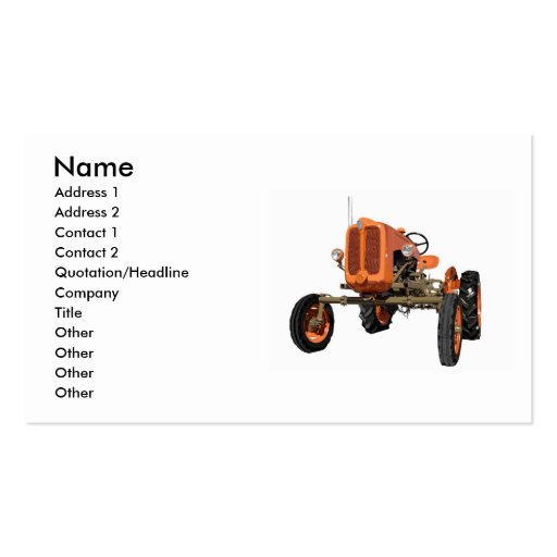 Vintage Tractor Business Card Template (front side)