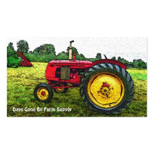Vintage Tractor Farm Supply or Country Store Business Cards (front side)