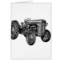 Vintage Tractor Greeting Card