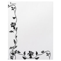 Vintage Trailing Vines Personalized Letterhead by farmer77 Vintage Trailing Vines Personalized Letterhead