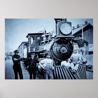 Vintage Train and Crew Print