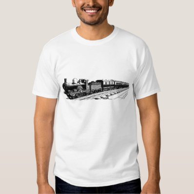 Vintage Train - Black Tee Shirt