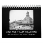 Vintage Train Station Photos 1890s - 1900s Wall Calendar