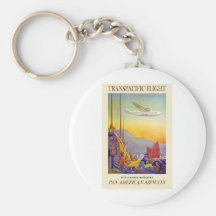 Vintage Transpacific Flight Keychain