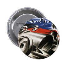 Vintage Transportation, Sports Race Racing Cars Button