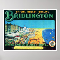 Vintage Travel Advert  Bridlington England 1890's Print