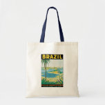 Vintage Travel Beach Coast, Rio de Janeiro Brazil Tote Bag