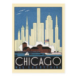 Vintage Travel Chicago Illinois Skyline Skyscraper Post Card
