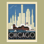 Vintage Travel Chicago Illinois Skyline Skyscraper postcards