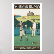 Vintage Travel Cruden Bay Playing Golf Poster