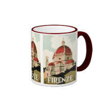 Vintage Travel Florence Firenze Italy Church Duomo Mugs