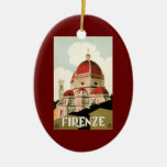 Vintage Travel Florence Firenze Italy Church Duomo Christmas Tree Ornaments