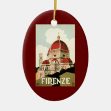 Vintage Travel Florence Firenze Italy Church Duomo Christmas Tree Ornaments