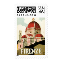 Vintage Travel Florence Firenze Italy Church Duomo Postage Stamps