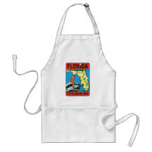 Vintage Travel Florida FL State Label Aprons