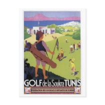 Vintage travel Golf de La Soukra Tunis Postcard