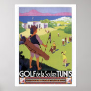 Vintage travel Golf de La Soukra Tunis Posters