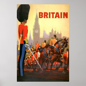 Vintage Travel, Great Britain England, Royal Guard Posters