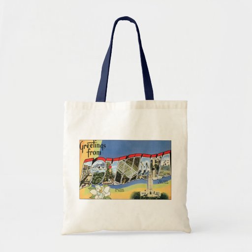 Vintage Travel, Greetings From Louisiana Tote Bags