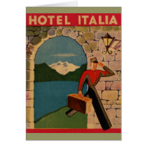 Vintage Travel - Hotel Italia Greeting Cards
