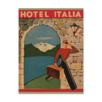 Vintage Travel - Hotel Italia Post Card