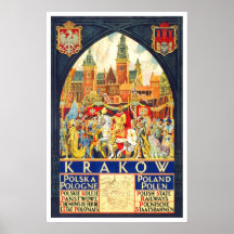 Vintage travel,Krakow Posters