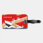 Vintage Travel Luggage Tag Red