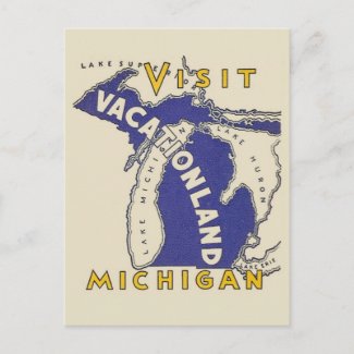 Vintage Travel - Michigan Vacationland postcard