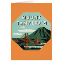 Vintage Travel, Mount Tam, Tamalpais Mountain Card