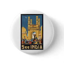 Vintage Travel Poster Ad Retro Prints Pinback Button