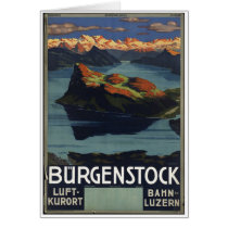 Vintage Travel Poster Ad Retro Prints Greeting Card