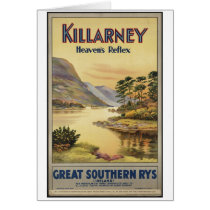 Vintage Travel Poster Ad Retro Prints Greeting Card