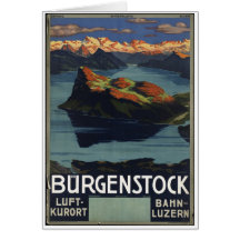 Vintage Travel Poster Ad Retro Prints Greeting Card
