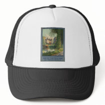 Vintage Travel Poster Ad Retro Prints Mesh Hat