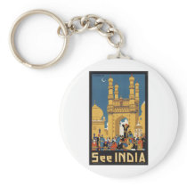 Vintage Travel Poster Ad Retro Prints Keychains