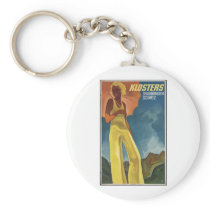 Vintage Travel Poster Ad Retro Prints Keychain