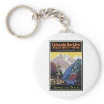Vintage Travel Poster Ad Retro Prints Keychain